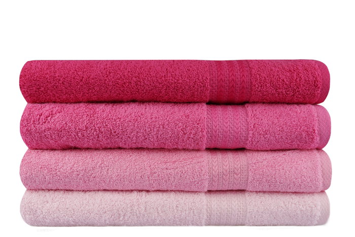 Aucune Juego de 4 toallas de baño - 70 x 140 cm - Rosa